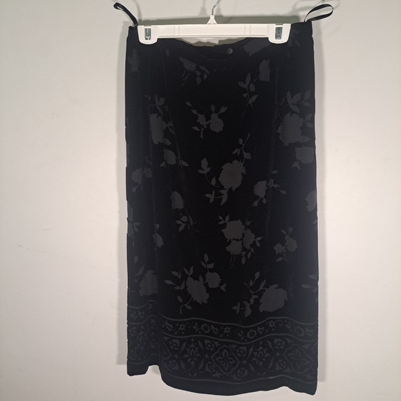 Talbot Velour/Velvet Burnout Black Skirt Size 14 - Picture 6 of 7